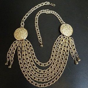 Vintage Kramer Draped Medallion Chain Necklace